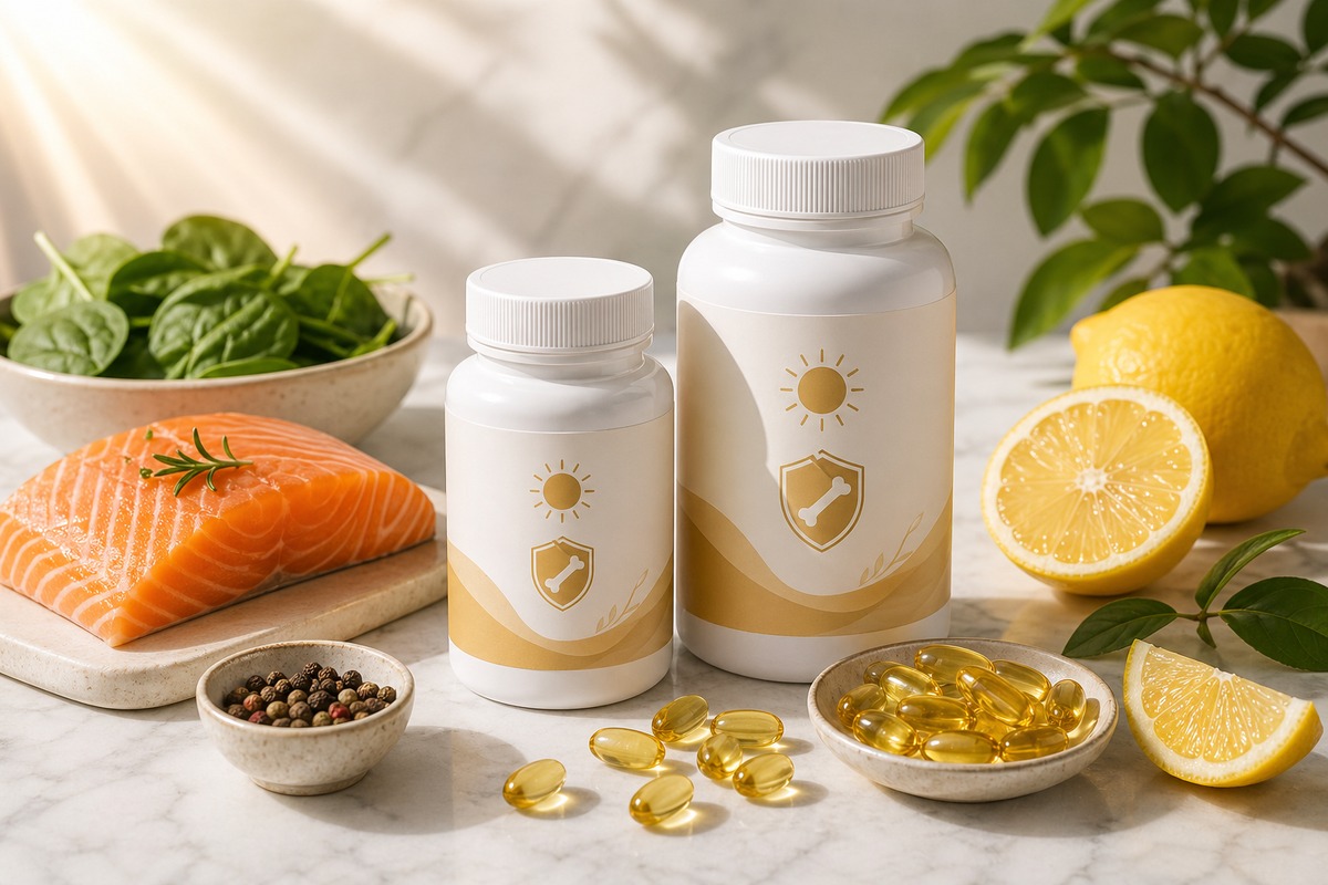 Vitamina D3 combinată cu K2 este folosită pentru susținerea oaselor și imunității.
